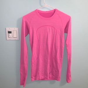Pink Lululemon Swiftly Tech Long Sleeve